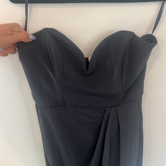 NWT Shona joy charcoal grey strapless midi dress - Picture 2 of 4
